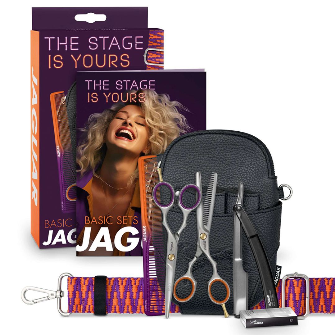 Набор парикмахерских ножниц Jaguar Set Relax Left для левшей 5.5" с бритвой и расческой в сумке 8395 Набор парикмахерских ножниц Jaguar Set Relax Left для левшей 5.5" с бритвой и расческой в сумке 8395